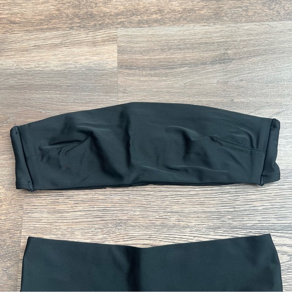 Aerie Black Bandeau Bikini Set Size Small High Waisted Summer Vacation Swim - Picture 3 of 9